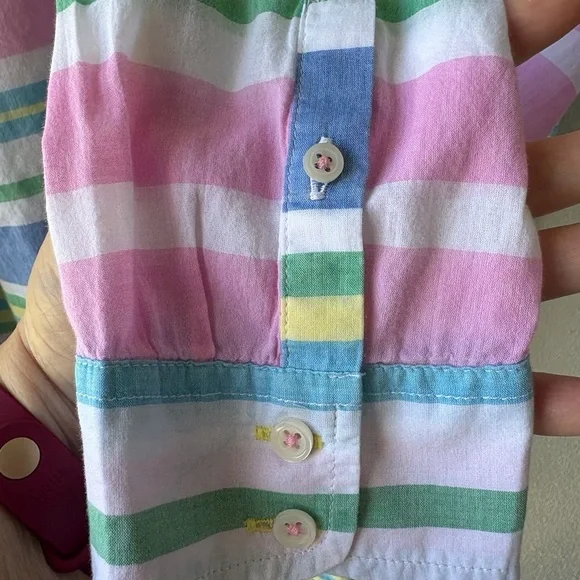 Talbots Cotton Beach Stripe Popover Size L Petite Vacation Coastal Grandmother‎ - Picture 7 of 13